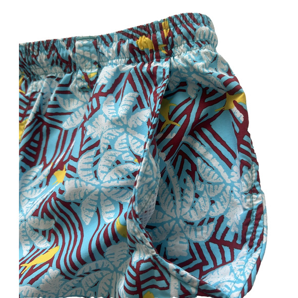 Columbia PFG Swim Trunks Mens Large Light Blue Omni-Shade Mesh Brief Hawaiian - Picture 8 of 12